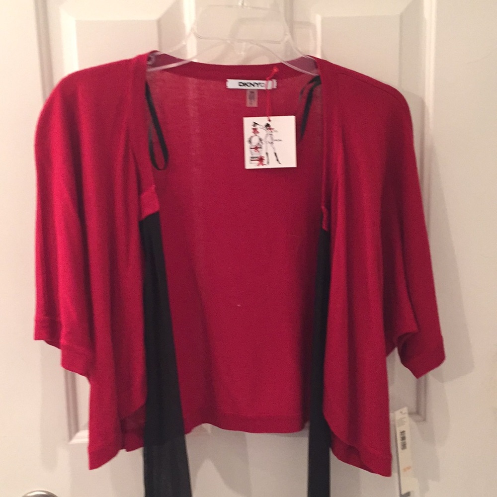 🆕 DNKYC Red & Black Crop Cardigan
